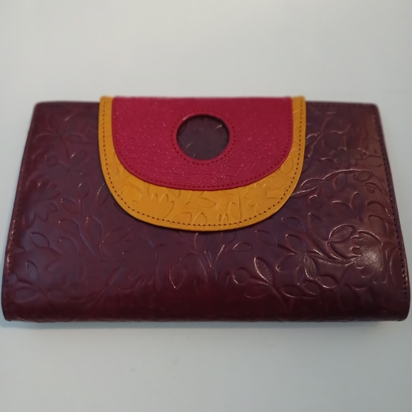 SOLD!! Leather Embossed Clutch - Picture 1 of 4